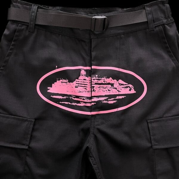 Corteiz Guerillaz Black/Pink Cargo Pant