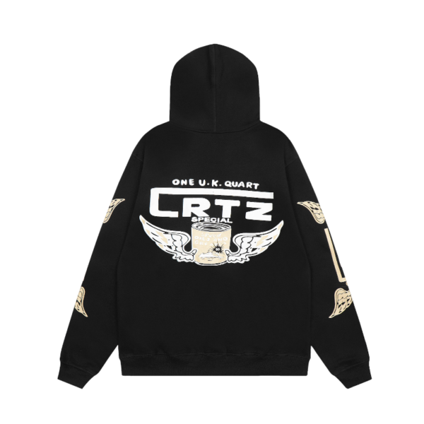 Black Corteiz Gasolina Double Zip Hoodie