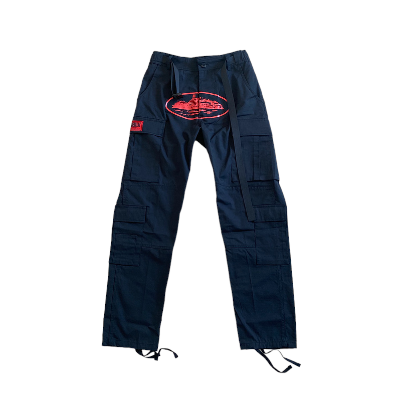Corteiz Guerillaz Cargos Blue/Red
