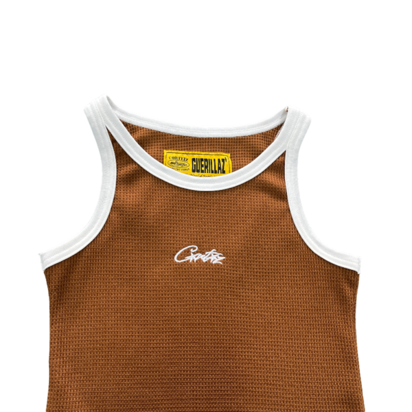 Corteiz Contrast Allstarz Tank Top  Brown - Image 4
